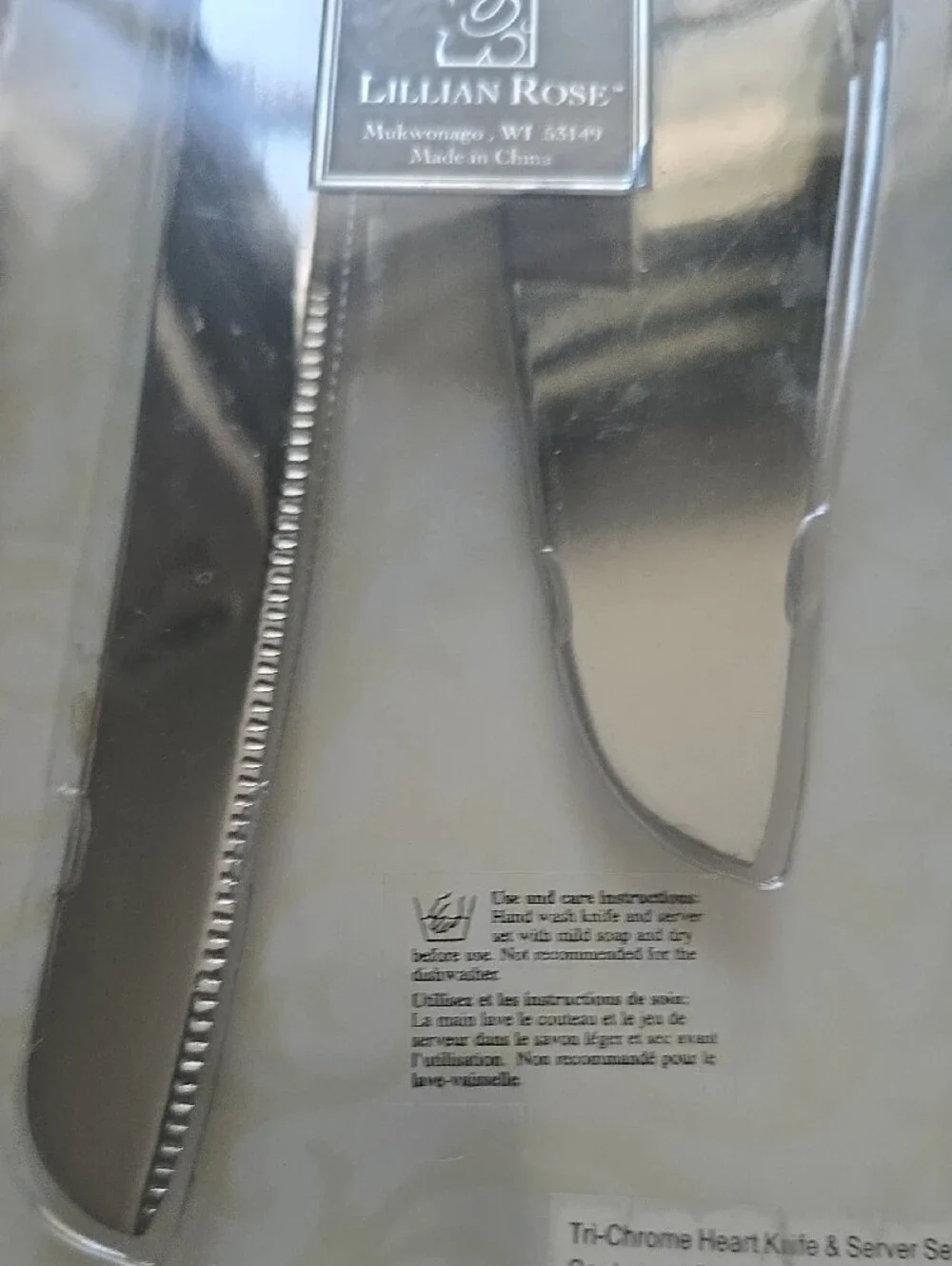 Lillian Rose Heart-Top Stainless Steel Cake Knife & Server Set - Silver